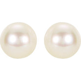 14K Yellow 5 mm Cultured White Akoya Pearl Earrings